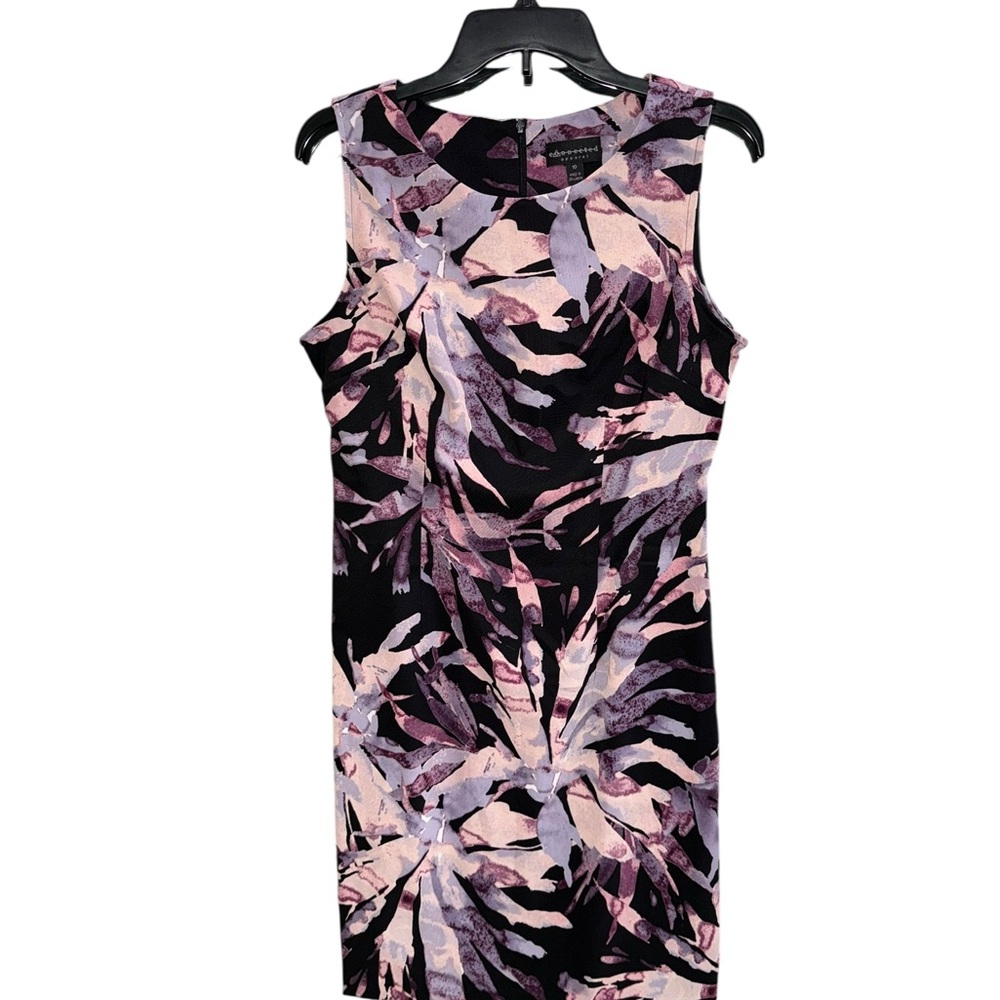 🔥3/$30 🔥 Connected Apparel Floral Sleeveless Dress - Black Pink and Purple Size